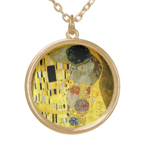 The Kiss by Gustav Klimt Necklaces