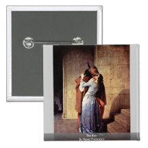 The Kiss By Hayez Francesco Button