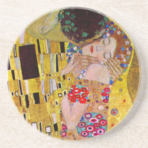 The Kiss (detail) by Gustav Klimt Coasters