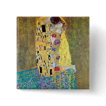 The Kiss (original Der Kuss) by Gustav Klimt Pinback Buttons