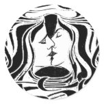 The Kiss Round Stickers