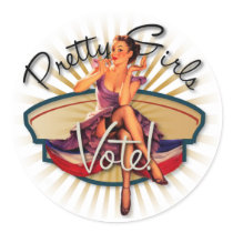 The Kitsch BItsch : 1940's Pretty Girls Vote! Round Sticker