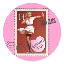 The Kitsch Bitsch :"Aiming 4 U" Candy Heart Pin-Up Sticker