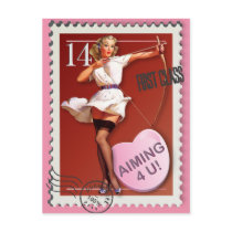 The Kitsch Bitsch : "Aming 4 U" Candy Heart Pin-Up Postcard