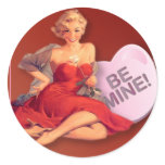 The Kitsch Bitsch : "Be Mine" Candy Heart Pin-Up stickers
