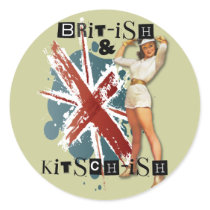 The Kitsch Bitsch : Brit-ish & Kitsch-ish Pin-Up Round Sticker