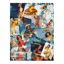 The Kitsch Bitsch : Destroyed Cowgirl Pin-Up No.2 Postcard