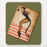 The Kitsch Bitsch : Halloween Cat Pin-Up Card mousepads