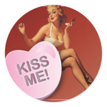 The Kitsch Bitsch : "Kiss Me" Candy Heart Pin-Up Sticker