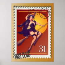 The Kitsch Bitsch : Kitsch Witsch on Broom Pin-Up Print
