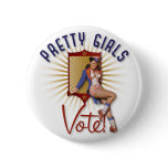 The Kitsch Bitsch : Pretty Girls Vote 1970s Pin-Up buttons