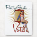 The Kitsch Bitsch : Pretty Girls Vote 1970s Pin-Up mousepads