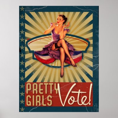 The Kitsch Bitsch : Pretty Girls Vote Print by kitschbitsch