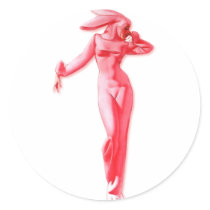The Kitsch Bitsch : Sexy Bunny Suit Pin-Up Round Sticker