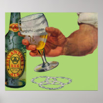 The Kitsch Bitsch : Vintage Beer Graphic (green) Poster
