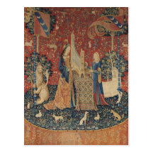 The Lady and the Unicorn: 'Hearing' Postcards