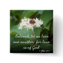 The LadyBug in White Flowers Pin