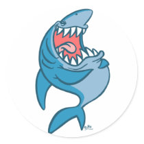 The Laughing Shark cartoon sticker