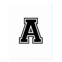 The Letter A, Collegiate Alphabet Postcards