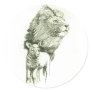 THE LION & THE LAMB ROUND STICKERS
