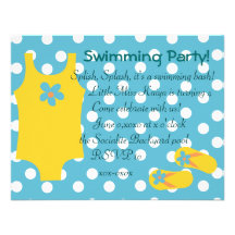 The Little Yellow Swimsiut Personalized Invite