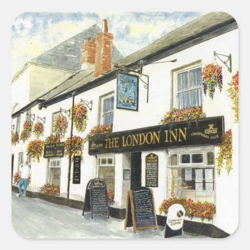 'The London Inn (Padstow)' Square Sticker
