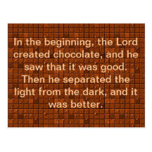The Lord Created Chocolate Post Cards