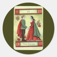 "The Lovers" tarot card Round Sticker