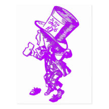 The Mad Hatter Pink Purple Post Card