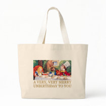 THE MAD HATTER WISHES ALICE A MERRY UNBIRTHDAY! CANVAS BAGS