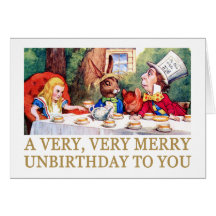 THE MAD HATTER WISHES ALICE A MERRY UNBIRTHDAY! CARD