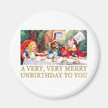 THE MAD HATTER WISHES ALICE A MERRY UNBIRTHDAY! MAGNETS