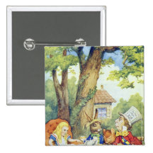 The Mad Hatter's Tea Party Pinback Buttons