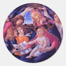 The Madonna of the Magnificat Round Stickers