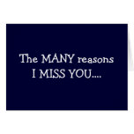 THE "MANY" REASONS I MISS "YOU" CARDS