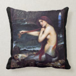 The Mermaid Pre-Raphaelite Throw Pillow