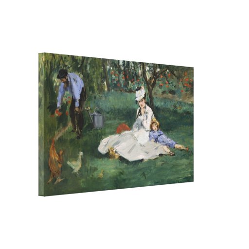 The Monet Family in Their Garden - Édouard Manet Canvas Prints