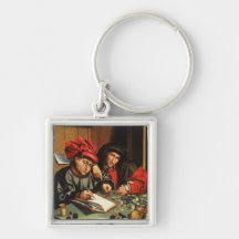 The Money Lenders (oil on oak panel) Key Chains