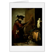 The Monkey Painter, 1740 (oil on canvas) Greeting Cards