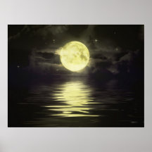 The Moon reflecting on the Water Poster