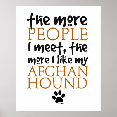 The more people I meet ... Afghan Hound version Poster by doggonedesigns