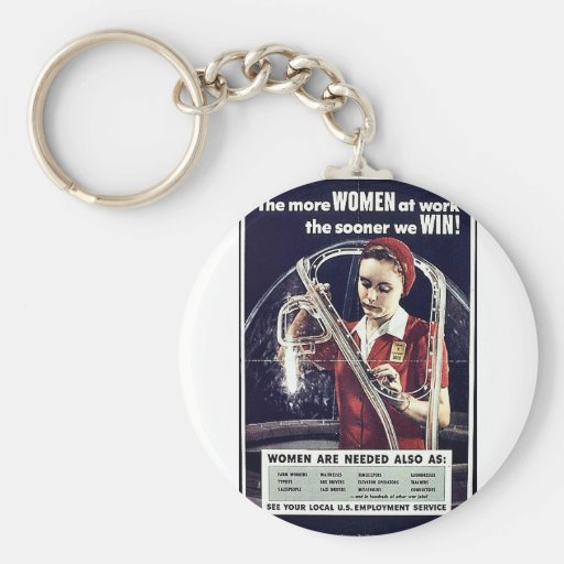 The More Women At Work The Sooner We Win Keychains
