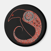 The Morrigan Raven Celtic knotwork magnets black