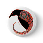 The Morrigan Raven Celtic knotwork Pins & Buttons