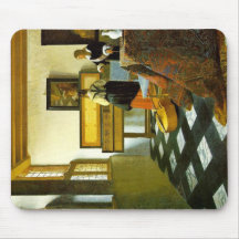 The Music Lesson By Vermeer Van Delft Jan Mouse Pad