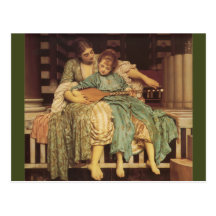 The Music Lesson Pre-Raphaelite Art Postcard