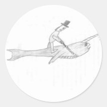 The Narwhal rider Round Stickers