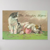 The Naughty Kitttens Got into the Yarn Poster