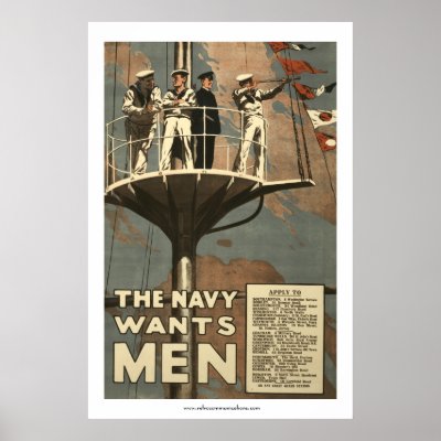 The Navy Wants Men Print by RetroCommunications
