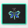 The Neon Butterfly Mouse Pad